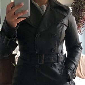 Leather belt a jacket